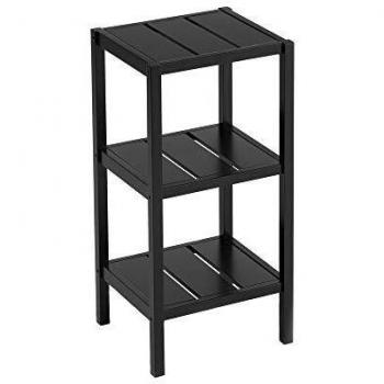 Estantería con 3 baldas de Madera nórdica Negra de 76x33x37 cm