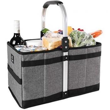 Picknickkoffer ALLCAMP 26 L, graues Einkaufskorb-Design