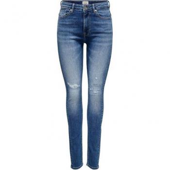 Skinny Fit Damenjeans ONLY ONLPAOLA HW SK REP DNM GEN X – dunkelblaues Denim, Destroyed Design, Größe S (36), 32 Zoll