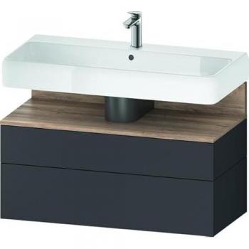 Duravit Qatego Unterbau: 1 Kastenslot, 1 Auszug, 99 x 47 x 59 cm, Eiche Marmoriert – Graphit