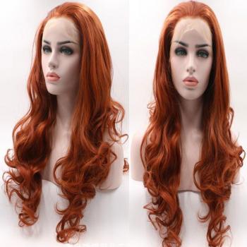 Bombshell Naranja Peluca de Cuerpo Resistente al Calor