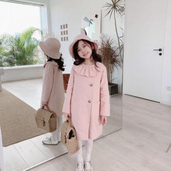 Baby‑Mantel Rosa – leichte Herbstjacke aus Baumwolle und Leinen für Mädchen