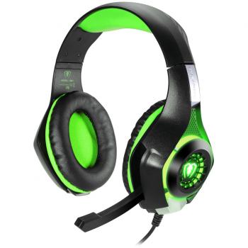 Samoleus Auriculares 3.5mm con Micrófono y Luz LED para Ordenador, Tablet y Móviles