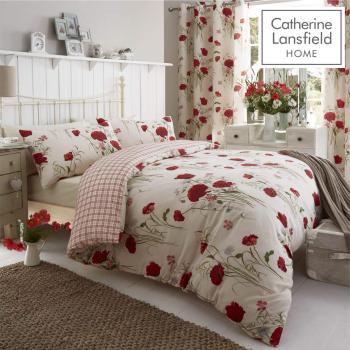 Catherine Lansfield Multi-Striped Wild Poppies Duvet Cover Collection
