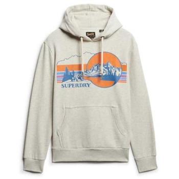 Superdry Sudadera Hombre con Patrón Gráfico – Gris, Casual, Algodón – 2024 Outlet