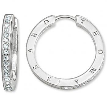 Pendientes de aro de plata con circonitas brillantes Thomas Sabo