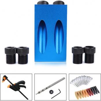 Kit DIY Brocas Madera 6‑10 mm con Plantilla y Guía Angulada