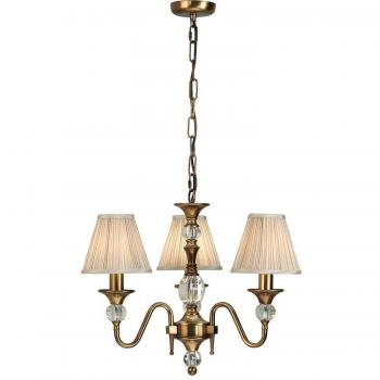 Polina 3 Light Multi Arm Ceiling Pendant Chandelier Antique Brass, E14