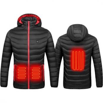 Women's Lightweight Cotton Electric Heated Jacket, USB Charging, Cold-Proof, Washable Temperature Control