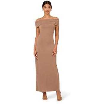 Natural Beige Adrianna Off‑Shoulder Dress (Size 18)