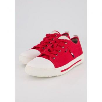 Sneakers Donna in Tela Rosse con Pizzo e Larghezza H, Taglia 37