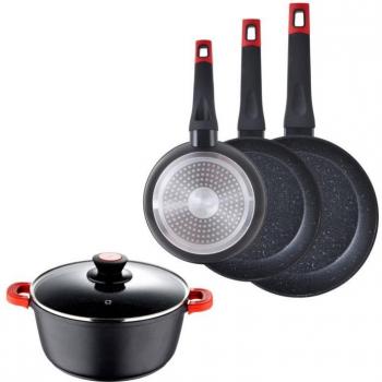 Batterie de cuisine Bergner Chroma 4 pièces en acier inoxydable