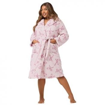 Velvet Pink Collared Dressing Gown – 14/16