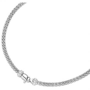Himbeerkette Collier mit Zirkonia Steinen aus Silber 925
