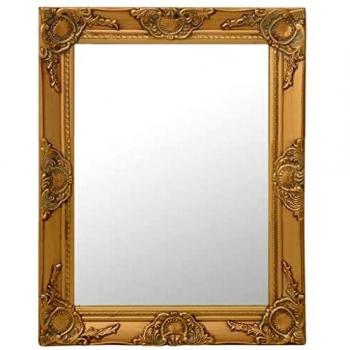 Baroque Style Gold Wall Mirror, Measures 50x60 cm (vidaXL)
