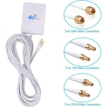 Amplificador de Señal WiFi 4G LTE – 28 dBi, Conector SMA, Alta Ganancia