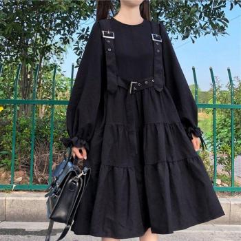 Robe Douceur Noire Lolita – Mystère d'Automne
