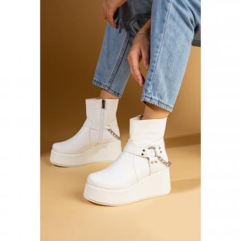 Stivali da donna chic con tacco alto e zip, bianco, taglia 36–37
