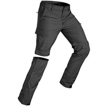 Wespornow Herren Wanderhose, Dunkelgrau, 3XL, Abnehmbar, 5 Taschen