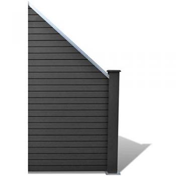 Recinzione Giardino Inclinata VidaXL WPC Grigio
