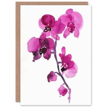 Watercolor Orchid Birthday Card – Artery8 Collection