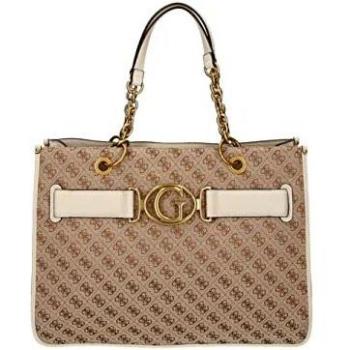 Guess Aileen 4G Logo Borsa Shopper in Ivory