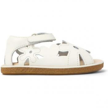 Sandalias de piel blanca para niña