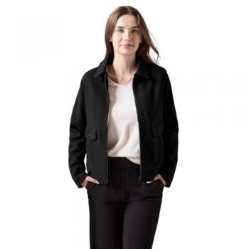 Kurzjacke CECIL Damen XL Schwarz – Kragenschnitt, Stoffmischung