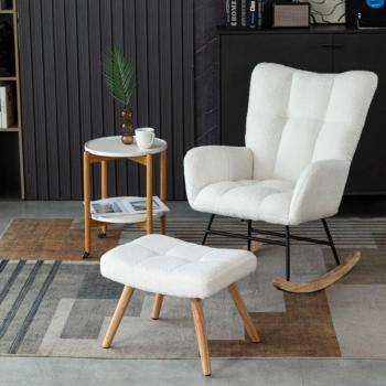 Sillón Modfu Versátil para salón, dormitorio o balcón, Blanco