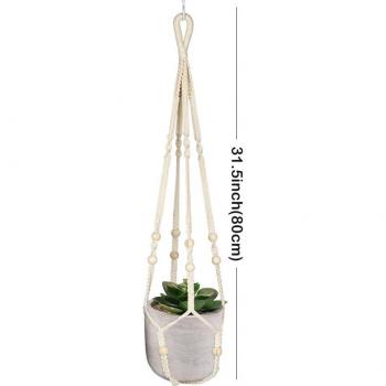 Support suspendu en macramé pour plantes de jardin