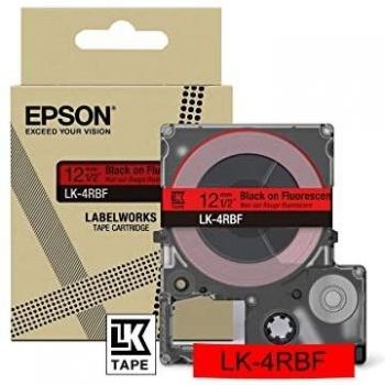 Epson Etichette 12 mm Rosso Fluorescente e Nero