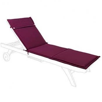 Cuscino Lettino Esterno Sfoderabile Idrorepellente Bordeaux Poly 64 x 190 cm