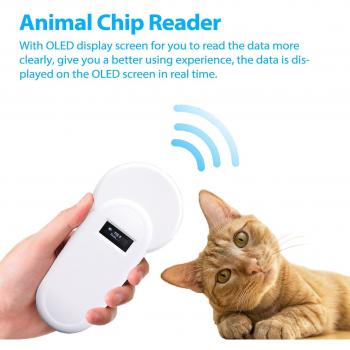 Lecteur RFID portable pour animaux – H01‑T 134.2 kHz – affichage OLED – FDX‑B + buzzer