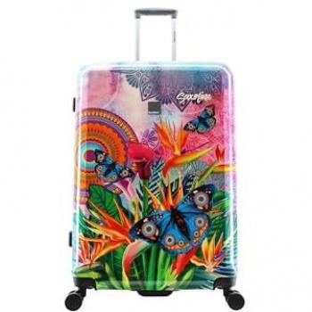 Sac de Voyage XXL Saxoline Bleu Papillon Nature, 77 cm, 8 Roues