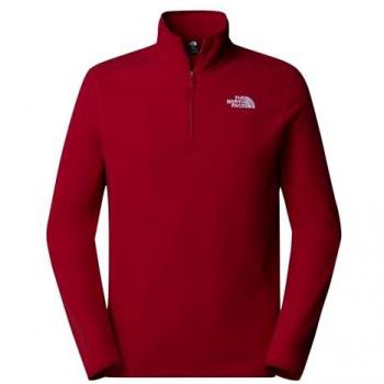 Felpa The North Face 100 Glacier 1/4 Zip Rosso