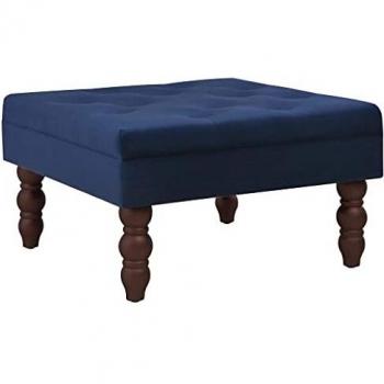 Sgabello Velluto Blu Marino 60x60x36 cm
