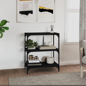 Mobile Porta Libri in Legno Multistrato Nero 60x33x70,5 cm
