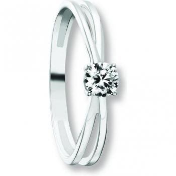 Damen‑Goldschmuck: Zirkonia-Ring 333 WG, ONE ELEMENT, Gr. 54