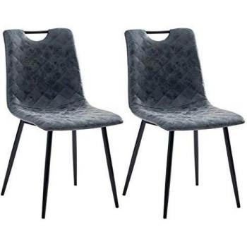 Sillas de Comedor vidaXL, Set de 2, Piel Sintética Negra