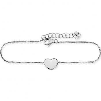 Cai 925 Sterling Silber Armreif – 16 + 3 cm, rhodiniert, Herzdesign