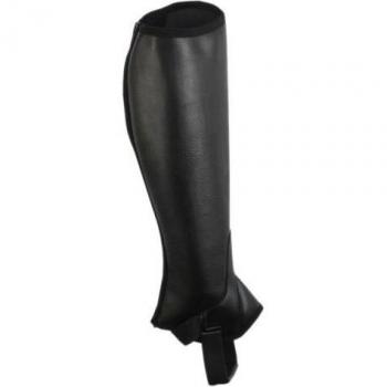 Saxon Unisex Equi‑Leather Mid-Size Half Chaps – Black