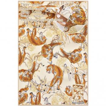 Tissu en coton motif tigre fait main