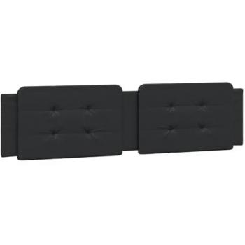 Cabecero de cama acolchado cuero sintético negro 200 cm Vidaxl