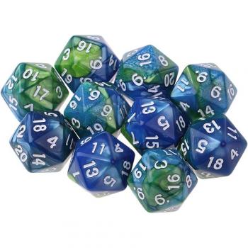 20-seitige D20 Würfel Set mit 10 Stück in Doppel-Farbe für Spiele