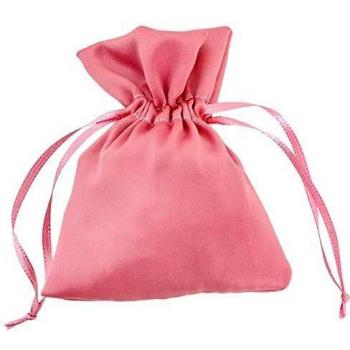 Bourses en Satin Fuchsia, Sachet de 4
