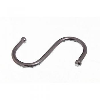 S Hook Utility Kitchen Rack Hook Ball End Chrome 3 Inch 75mm