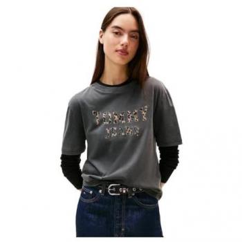 T-shirt noir à manches courtes Tommy Jeans