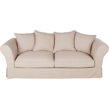 Sofá cama de lino beige 3/4 plazas