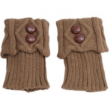 Calcetines de ganchillo para mujer, calentadores de invierno cálidos