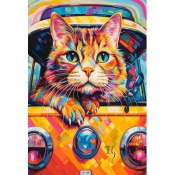 Puzzle Chat en Voyage en Bus Castorland